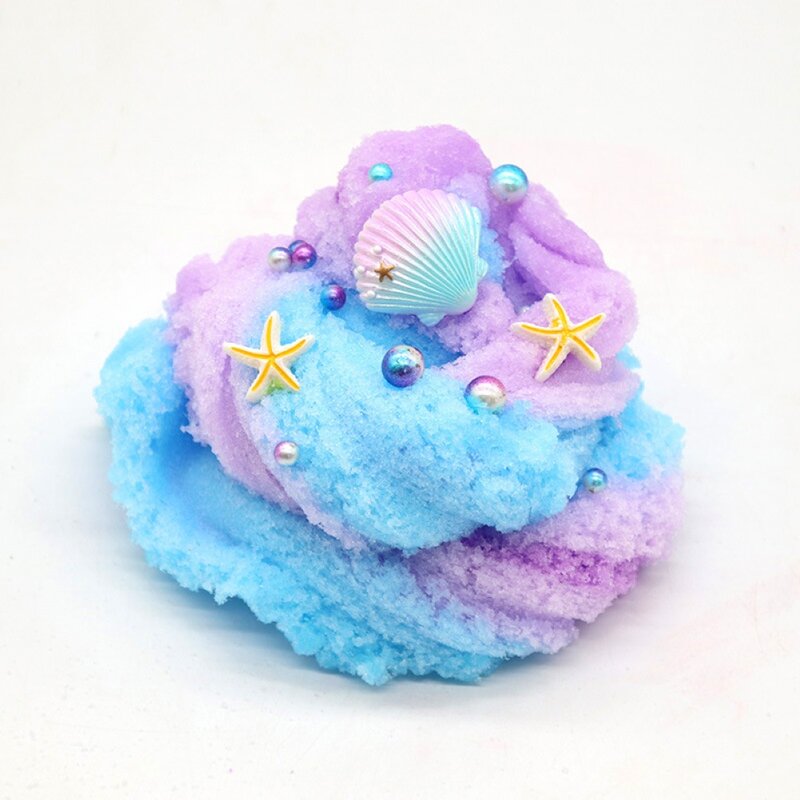 60ml Soft Fluffy Ocean Shell Slime Clay Plasticine Mud Stress Relief Chinldren Kids Toy