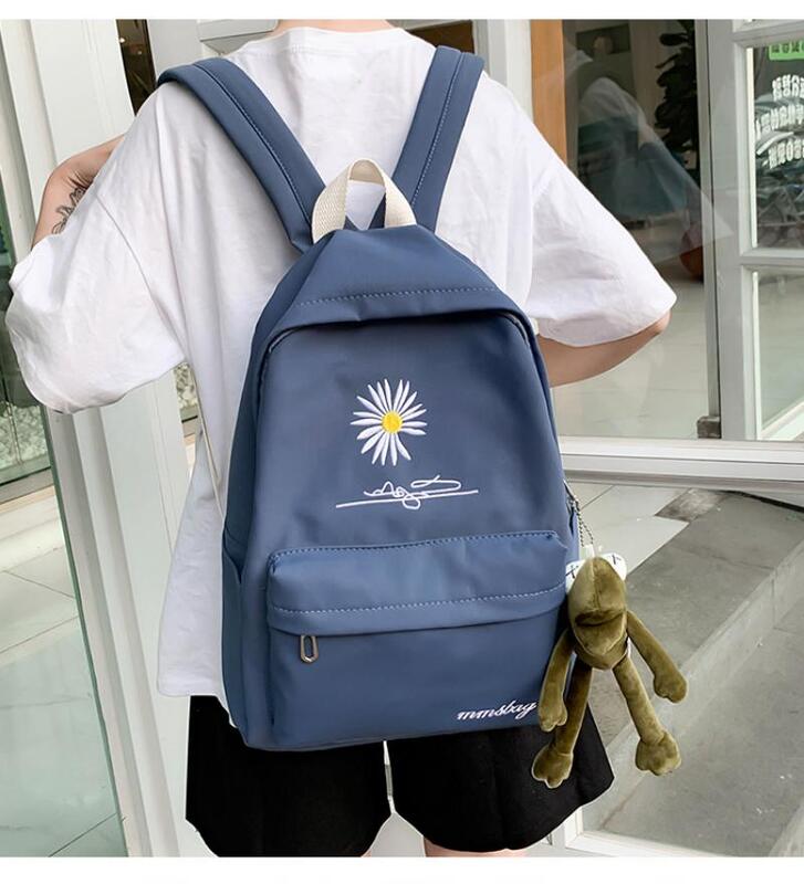 Hafty damskie nowe kobiece plecak szkolny kwiat przezroczyste tornistry dla uczniów torby na ramię moda Canvas plecaki