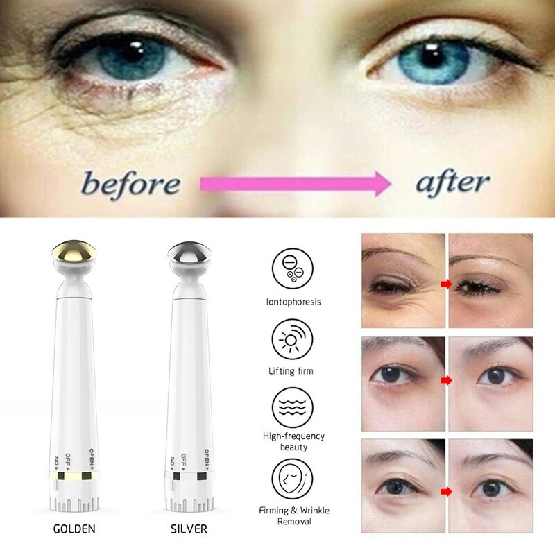Mini Getaran Listrik Eye Massager Anti Penuaan Kerut Gelap Lingkaran Pena Removal Peremajaan Kecantikan Perawatan Portable Pen