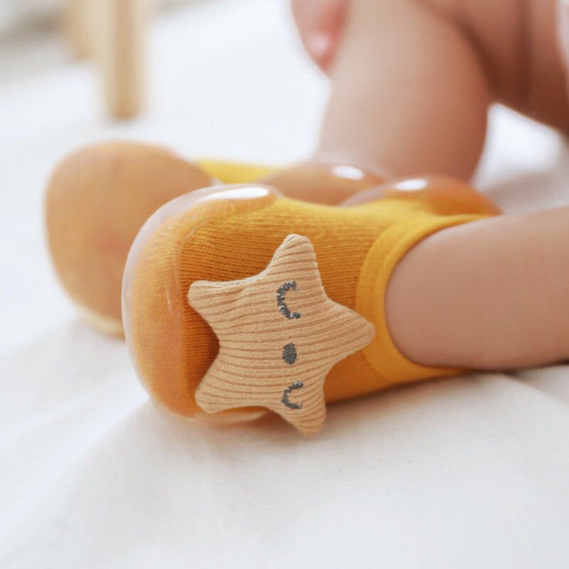 Criança do bebê meninas meias sapatos do bebê meninas crianças coelho sola macia sapatos de borracha meias chinelo meia do bebê macio anti-deslizamento sapatos