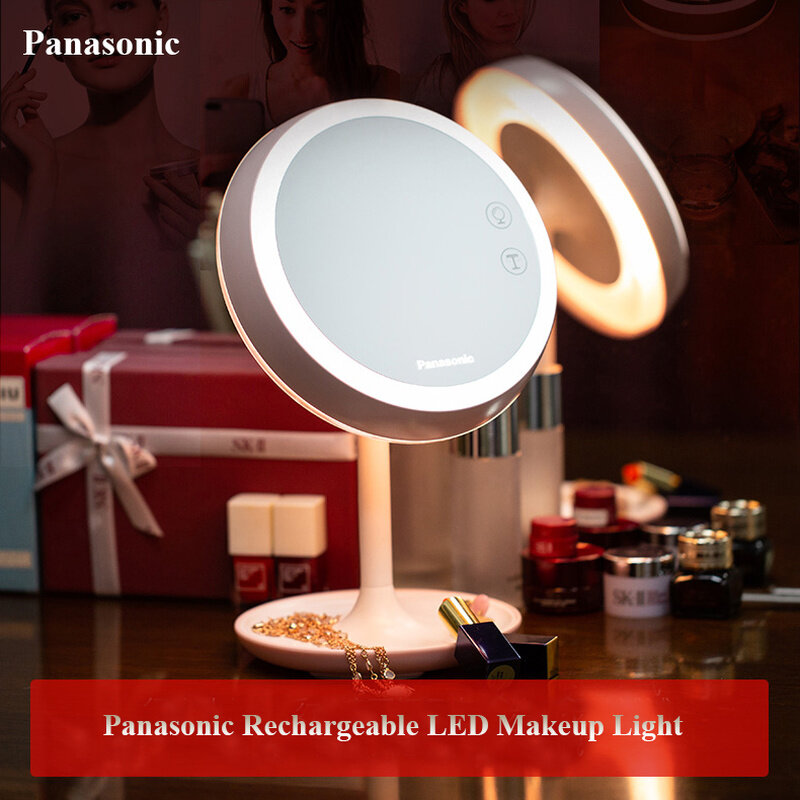 Panasonic светодиодный косметический зеркальный светильник, светодиодный естественный светильник, USB Перезаряжаемый сенсорный экран, зеркала ...