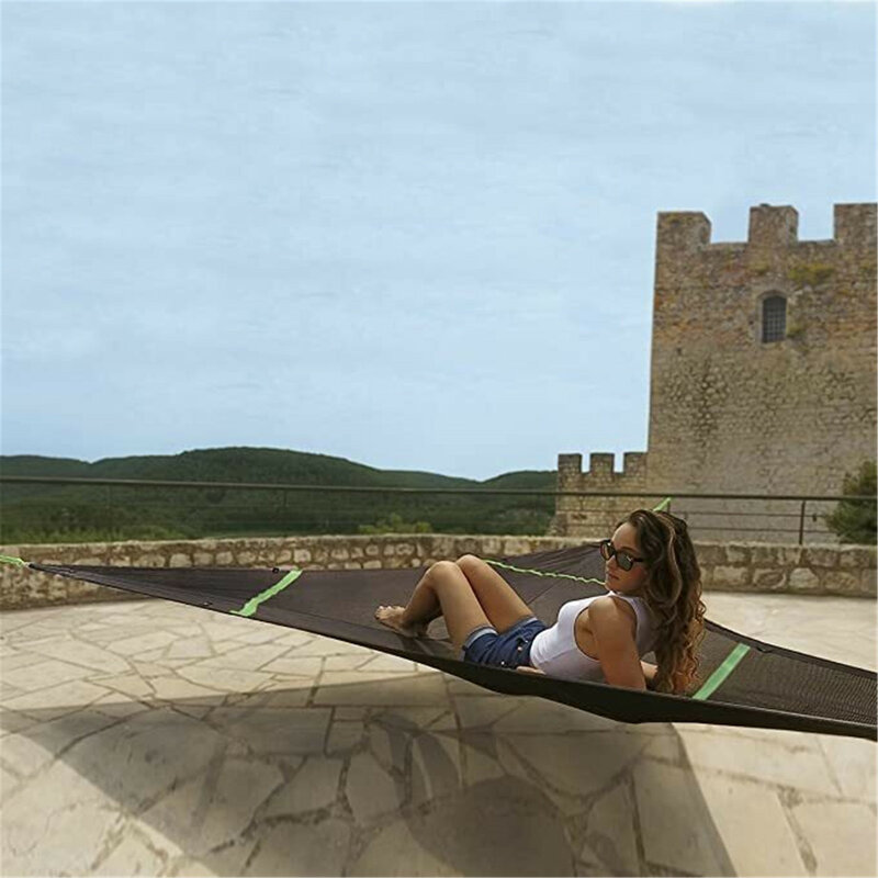 Multi Person Hammock 3 POINT DESIGN Portable Hammock Multi-functional Triangle Aerial Mat Convenient For Outdoor Camping Sleep