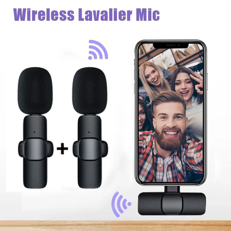Không Dây Lavalier Microphone Âm Thanh Di Động Quay Video Micro Mini Cho iPhone Android Sống Chơi Game Điện Thoại Micro