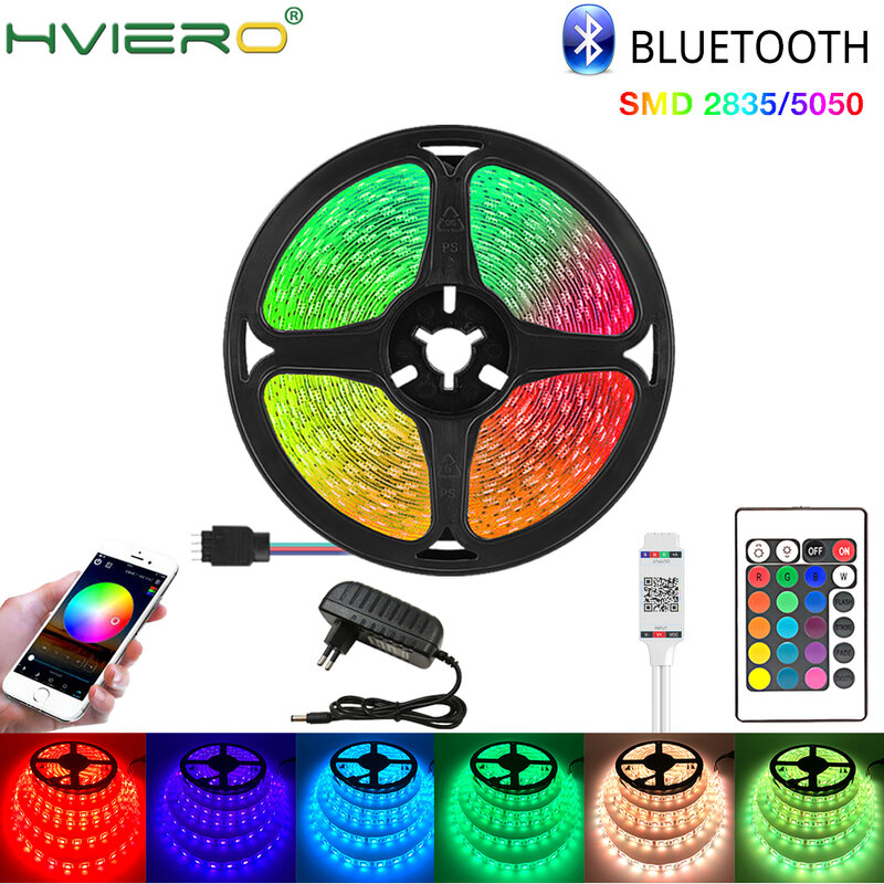 LED Bluetooth 20M RGB SMD 5050 Cinta Flexible RGB imperméable LED Luz 5M 10M Cinta De contrôle cc 12V Bluetooth