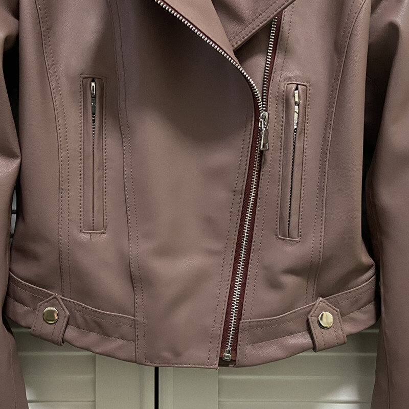 Gu.pu-女性の本革の毛皮のジャケット,シープスキンの毛皮のコート,上質なアウトドアウェア,100%