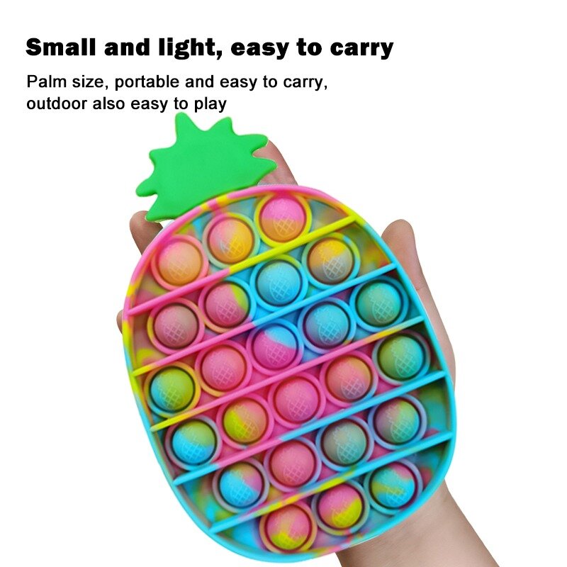 Fidget Toys Bubble Square Antistress New Push Bubble giocattoli divertenti per mani ananas Reliver Stress per adulti e bambini istruzione