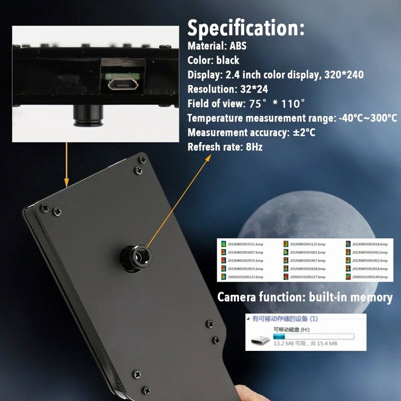 2.4 Inch Digitale Infrarood Warmtebeeldcamera Thermische Camera Imaging Digitale Thermometer Meting Instrument Tool Lcd Display