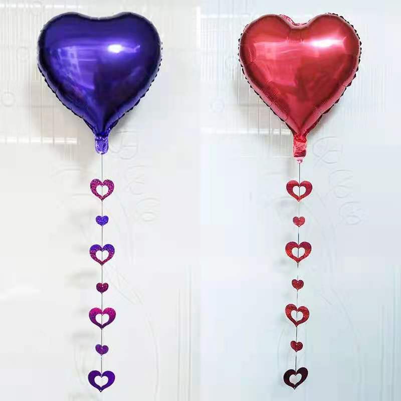 Juego de bolas de aluminio con forma de corazón para decoración de boda, globo colgante con lentejuelas en forma de corazón, suministros para fiesta de cumpleaños, 18 pulgadas, 100 piezas, 1 Juego