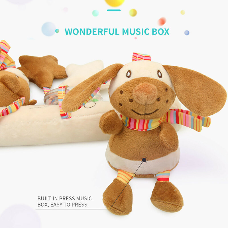 Детские подвесные игрушки с "Медведь", "Кролик", "Детская плюшевая игрушка для новорожденных с рисунками животных из мультфильмов