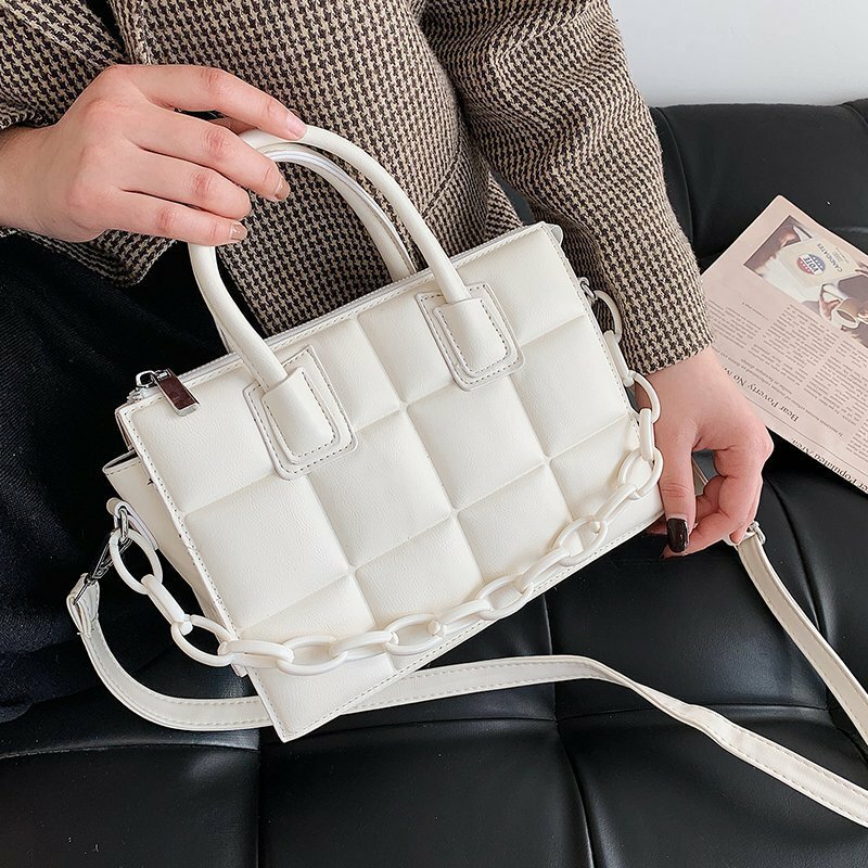 موضة خمر حقائب كتف المرأة 2021 جديد حقائب يد جلدية سلسلة المرأة حقيبة كروسبودي حقائب عالية الجودة مصمم