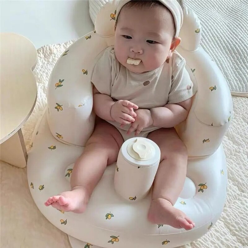 Multifunctional Infant Inflatable Sofa Children's Puff Portable Bath Chair PVC Inflatable Seat Infant Feeding Chair Puff