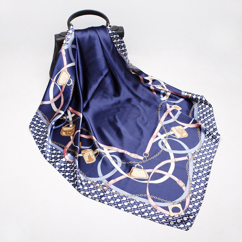 Bufandas cuadradas para mujer, Hijab suave, cubierta de playa, Foulard de seda en soie solar