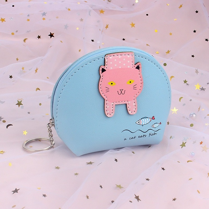Kawaii Cat Fish Mini portamonete portachiavi borsa da donna Femme Monedero Mujer Pequeno carino 2021 portamonete giappone Kawaii Storage