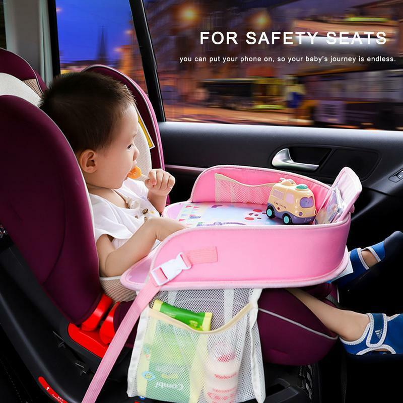 جديد الكرتون مقعد سيارة للأطفال صينية عربة طفل لعبة الغذاء حامل المياه الطفل الجدول تخزين مكتب الأطفال المحمولة متعددة الوظائف لوحة