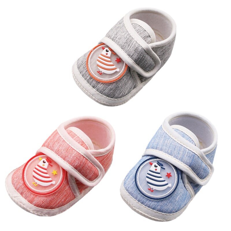 Toddler Striped Soft Sole Shoes First Walkers 0-18M Baby Boy Girl Cartoon Bear Pattern Casual Cotton Shoes