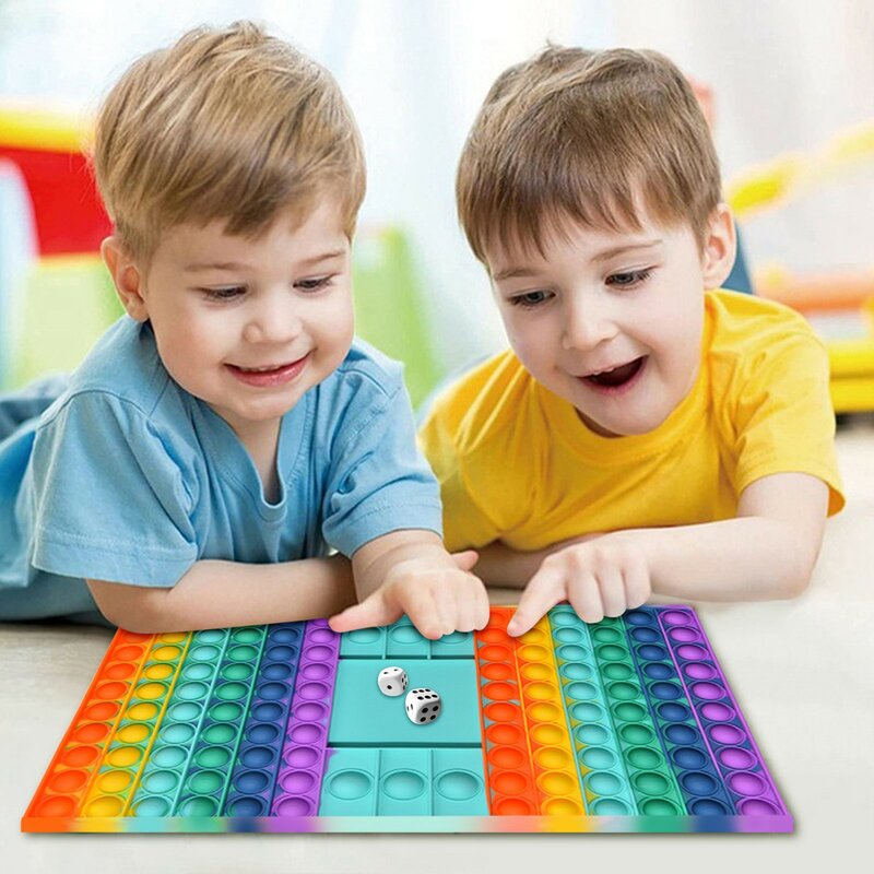 Novo 30x18cm pops seu anti-stress dois jogadores jogo de xadrez sensoriais popsits fidget bolhas brinquedos presente para crianças frete grátis