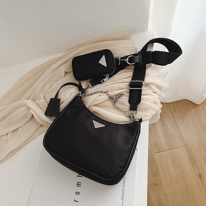 Модные сумки через плечо, женская черная сумка на одно плечо, водонепроницаемая сумка из ткани Оксфорд, простая женская сумка для карт, Bolsas