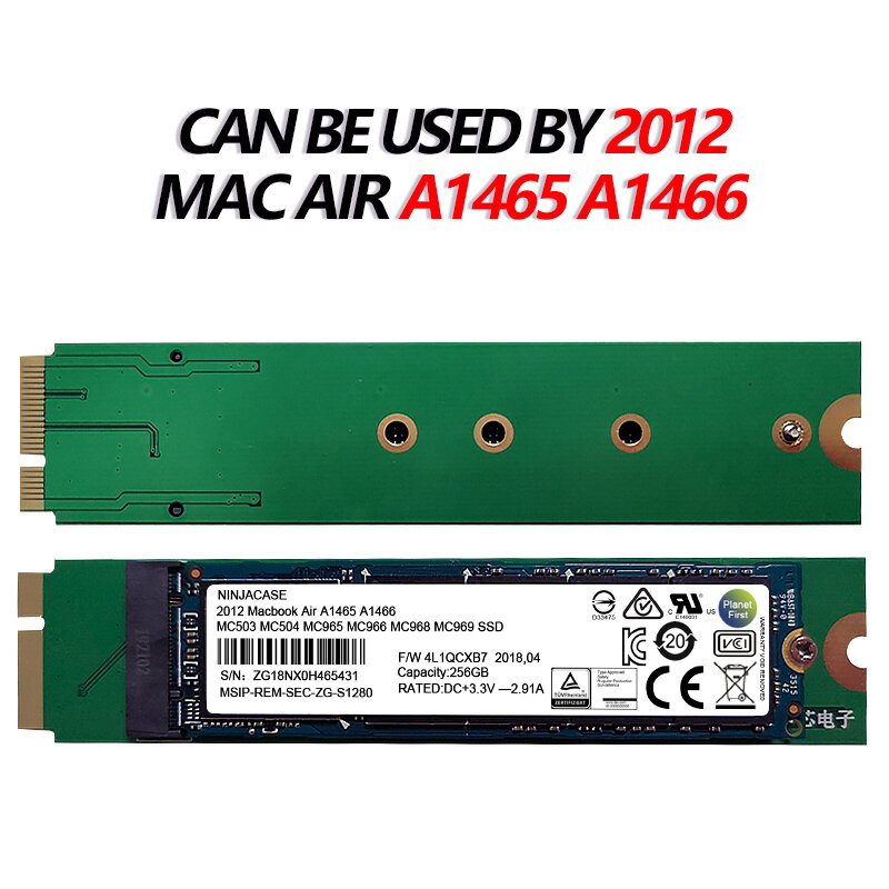 Новый жесткий диск 128G 256 ГБ 512 ГБ 1 ТБ для 2012 Macbook Air A1465 A1466 SSD Md231 Md232 Md223 Md224, твердотельный накопитель, жесткий диск 128 ГБ