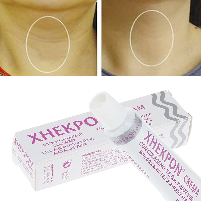Xhekpon Crema Neck Cream Face And Neck Cream 40ml Neckline Cream Wrinkle Smooth Anti Aging Whitening Moisturizing Cream 40g