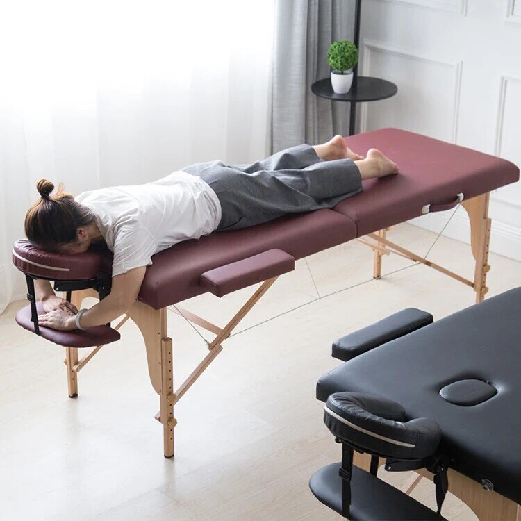 Cama de massagem dobrável com estojo, 185*70cm, mesa portátil de massagem profissional de spa, beleza e salão de beleza