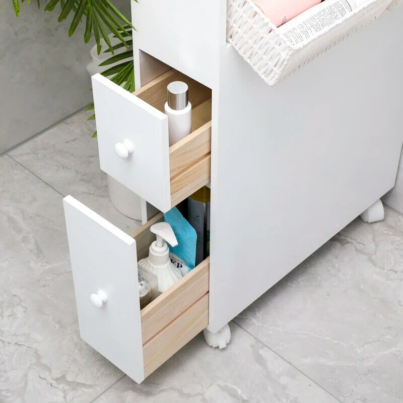 Ruchoma szafka do przechowywania szuflada łazienka lodówka wykończenie boczne szafka wąska szafka szafki łazienkowe HWC