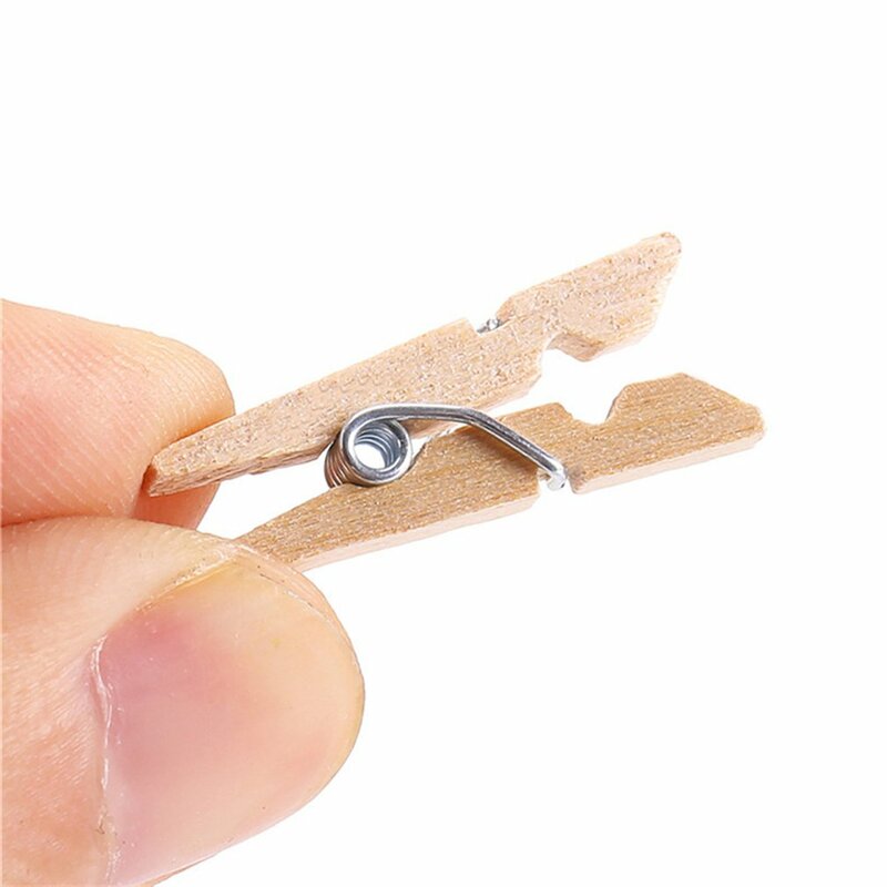 100 pçs tamanho pequeno mini clipes de foto de madeira clothespin artesanato decoração clipes estacas snack clipes
