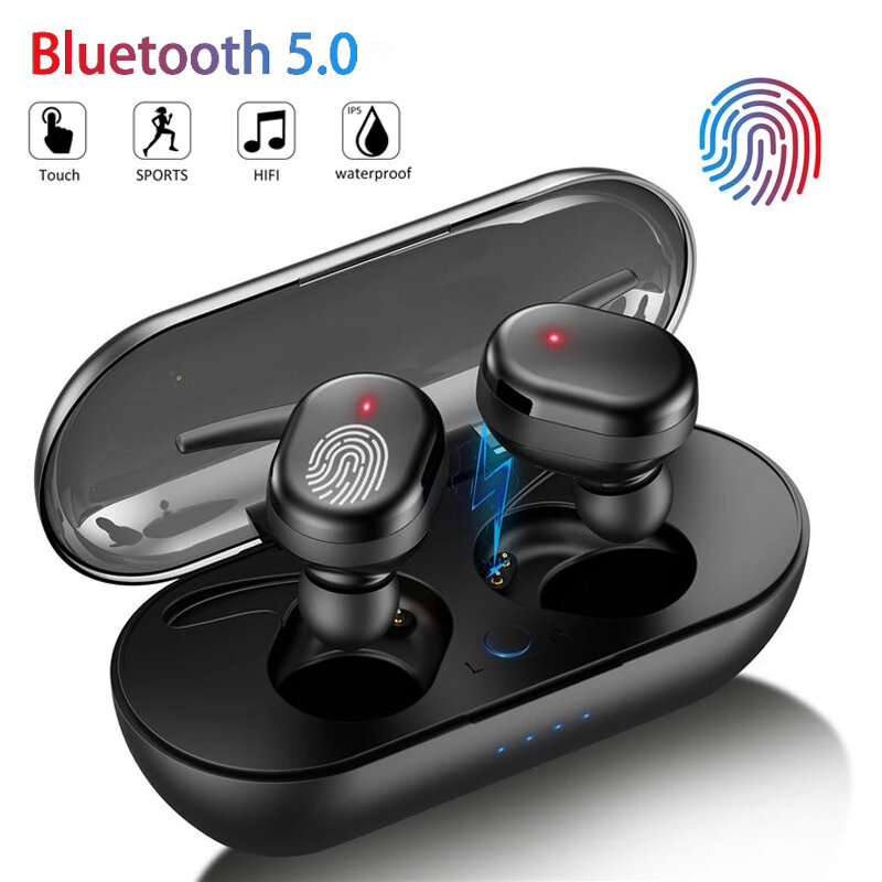 Auriculares inalámbricos Y30 con Bluetooth, cascos deportivos con Control táctil y micrófono, funciona en todos los teléfonos inteligentes, auriculares de música TWS