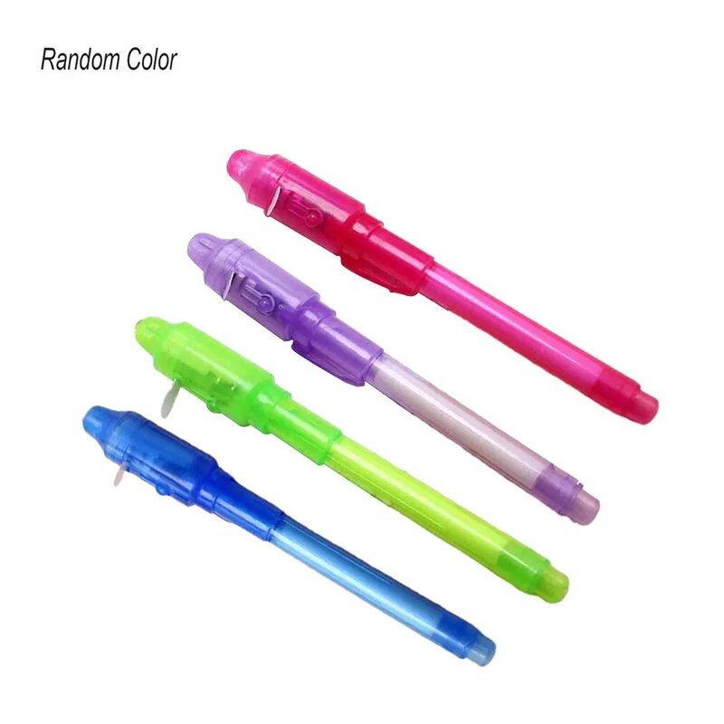 1 pz penna luminosa luminosa testa grande controllo UV denaro disegno penne magiche giocattoli per bambini UV Magic Ink Lamp Pen Stationery