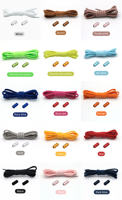 Elastic No Tie Shoelaces for Sneakers Metal Lock Shoestrings for Kids Adult Semicircle Shoelaces Quick Lazy Capsule Buckle Laces