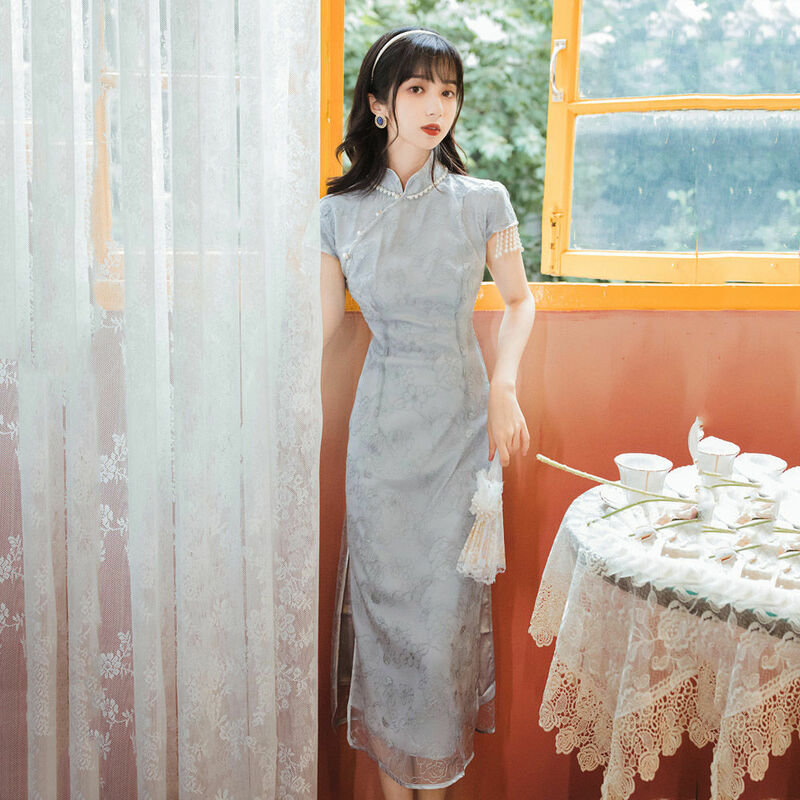 2021 винтажное традиционное вечернее платье Ципао в стиле ретро для молодых девушек, улучшенный стиль, пикантное китайское строение