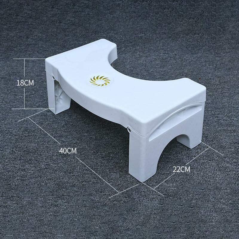 Antideslizante de plástico aseo escabel plegable taburete para ponerse en cuclillas en el cuarto de baño de los niños herramienta auxiliar con reemplazable caja de especias