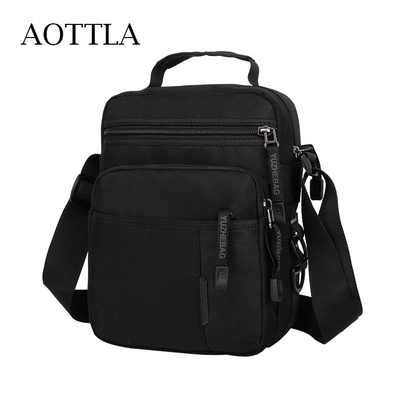 AOTTLA Shoulder Bag Male Waterproof Oxford Cloth Men's Handbag High Quality Men's Crossbody Bag 2021 Casual Simple Travel Bags