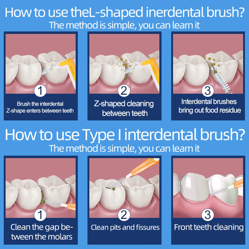 Fawnmum interdental escova de dentes 20 pçs interdental palitos de dentes escovas escova de dentes higiene oral palitos de dentes linha forteeth limpeza