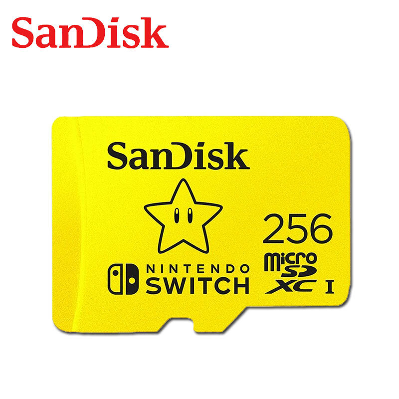 SanDisk ใหม่สไตล์สำหรับ Nintendo Switch การ์ดหน่วยความจำ256GB 128GB 64GB Micro SD การ์ด Microsd TF Card SDXC UHS-I พร้อมอะแดปเตอร์