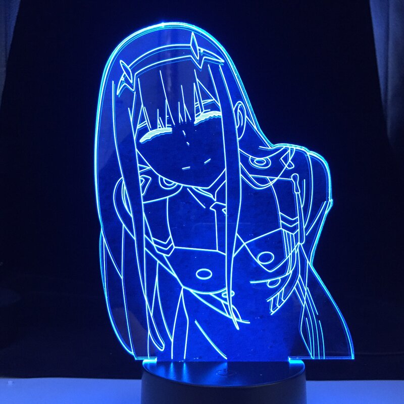 Настольная 3D лампа Zero Two, светильник аниме Waifu, подарок любимой в FranxxLamp для декора спальни, светодиодный ночсветильник, Прямая поставка, лучш...