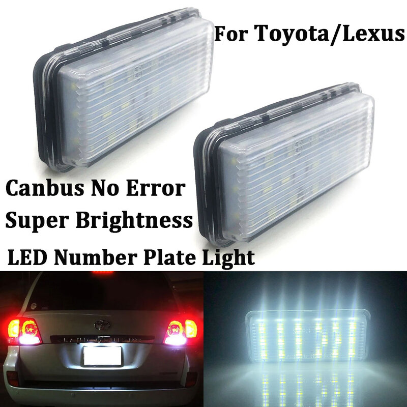 Geen Fout Canbus Auto Led Kentekenplaatverlichting Voor Toyota Land Cruiser Voor Lexus GX470 LX470 LX570 Accessoires Nummerplaat licht