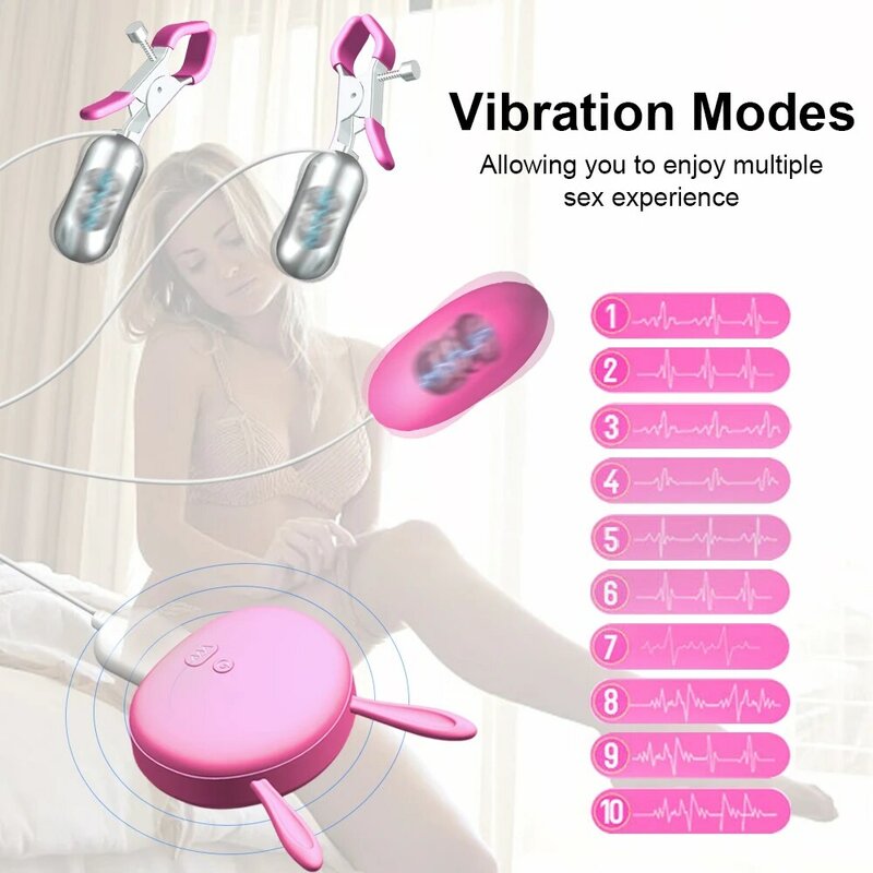 Stimulateur de mamelon à 10 Modes avec vibration de sein d'oeuf, masturbateur, Massage de poitrine, vibromasseur, jouets sexuels pour Couples de femmes