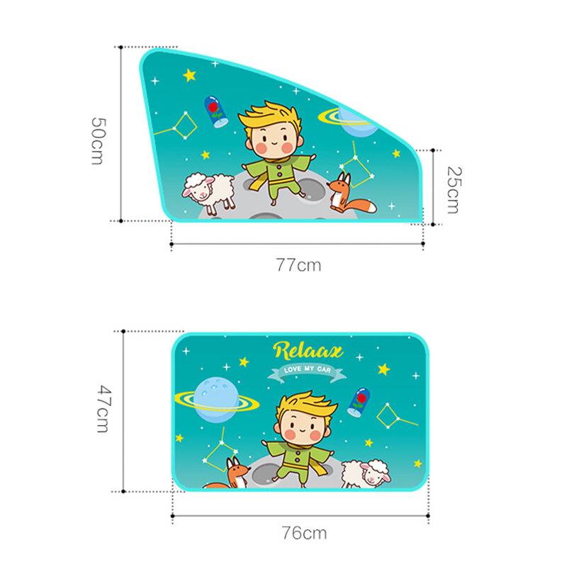 Car Window Sunshade 3 Styles of Cute Cartoon Patterns Universal Strong Magnetic Adsorption Easy to Install Anti-UV Sunshade