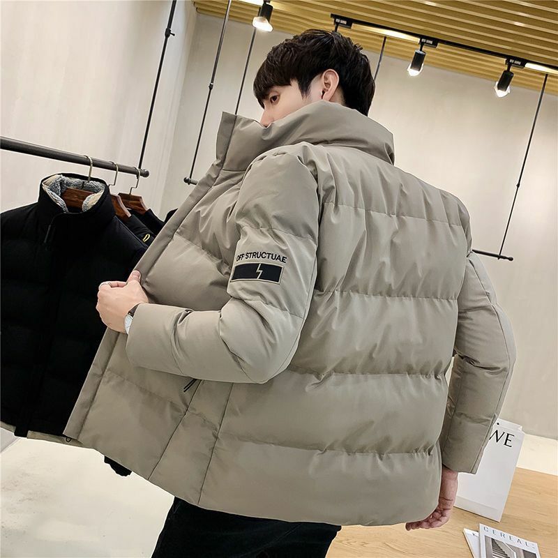 2021 autumn and winter new men's stand-up collar casual down jacket thick padded jacket men's youth all-match short winter cloth