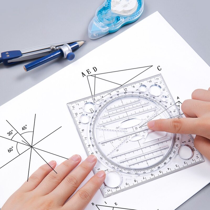 Multifunctional Drawing Ruler Multipurpose Draw Round Curve Horizontal