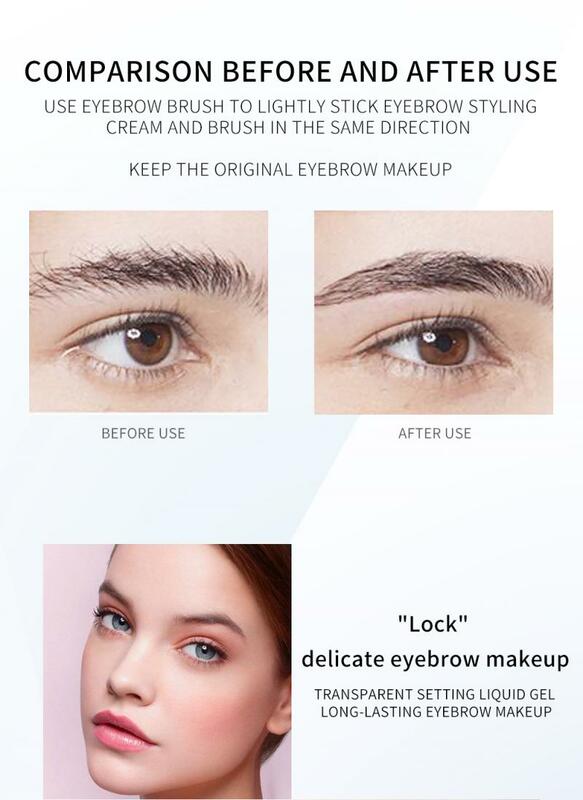 Waterproof Eyebrow Setting Gel Natural Long-lasting 3D Colorless eyebrow Styling Liquid Cream Makeup Cosmetic Maquillaje TSLM2