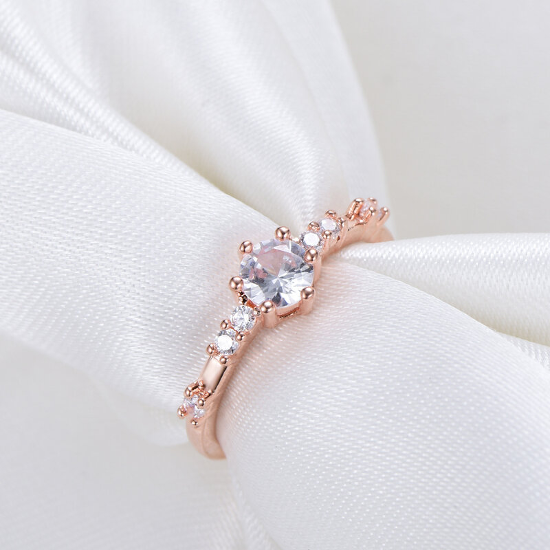 Zaręczynowe stalowe pierścienie ze stali nierdzewnej dla kobiet różowe złoto 2019 Trendy białe 4/5/6/7/8/9/10/11 Party damski pierścionek