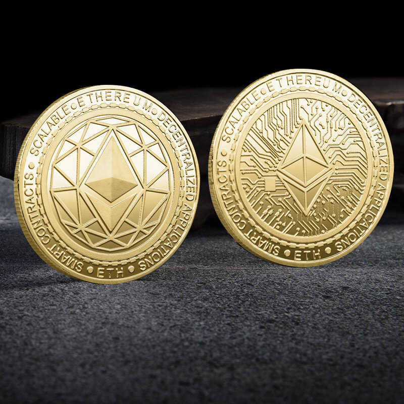 Digital Virtual Coin Embossed Commemorative Medal ETH Ether Virtual Coin Commemorative Coin Collectibles Home Decoration