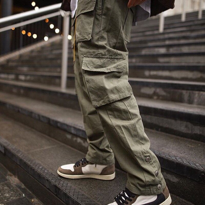Pantalones Cargo para hombre, ropa informal estilo Hip Hop, Jogger, pantalones de chándal con múltiples bolsillos, 2021