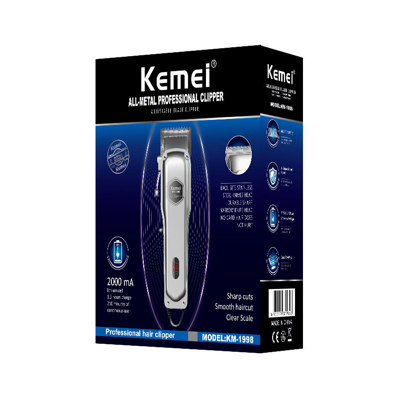 Kemei Professional Barber Clipper Rechargeable Hair Trimmer Men Electric Hair Clipper Adjustable Beard Shaver Haircut Machine