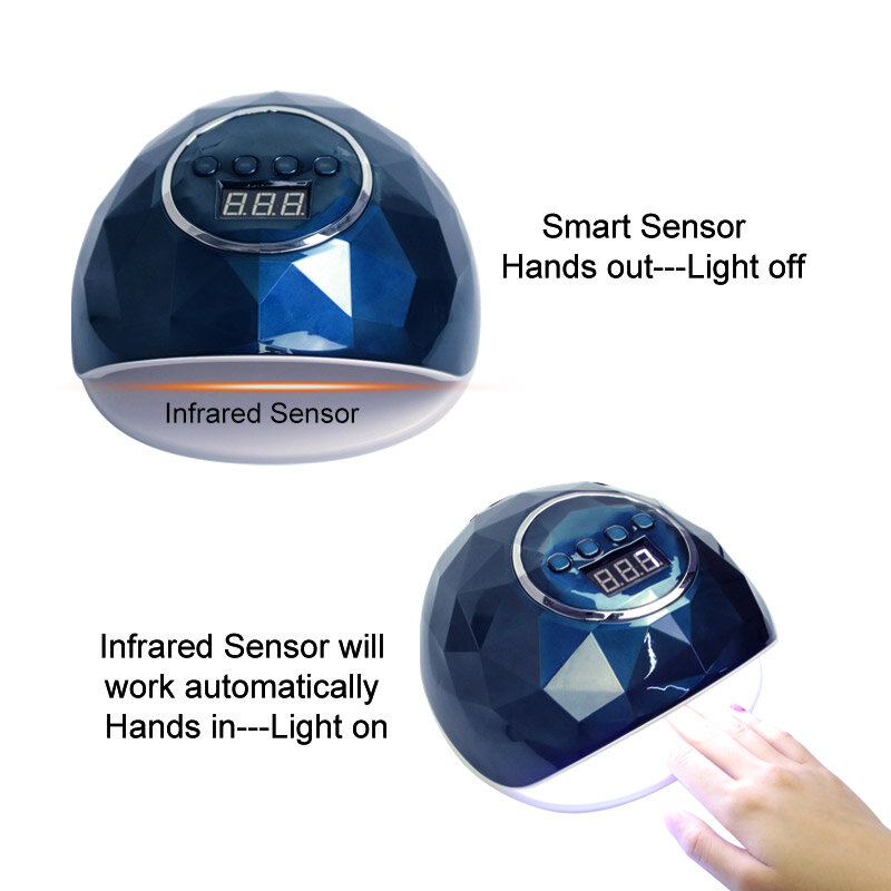 Uv led secador de unhas para manicure com sensor automático inteligente 4 temporizador com função menory lâmpada do prego para todos os tipos de salão de beleza da arte do prego do gel
