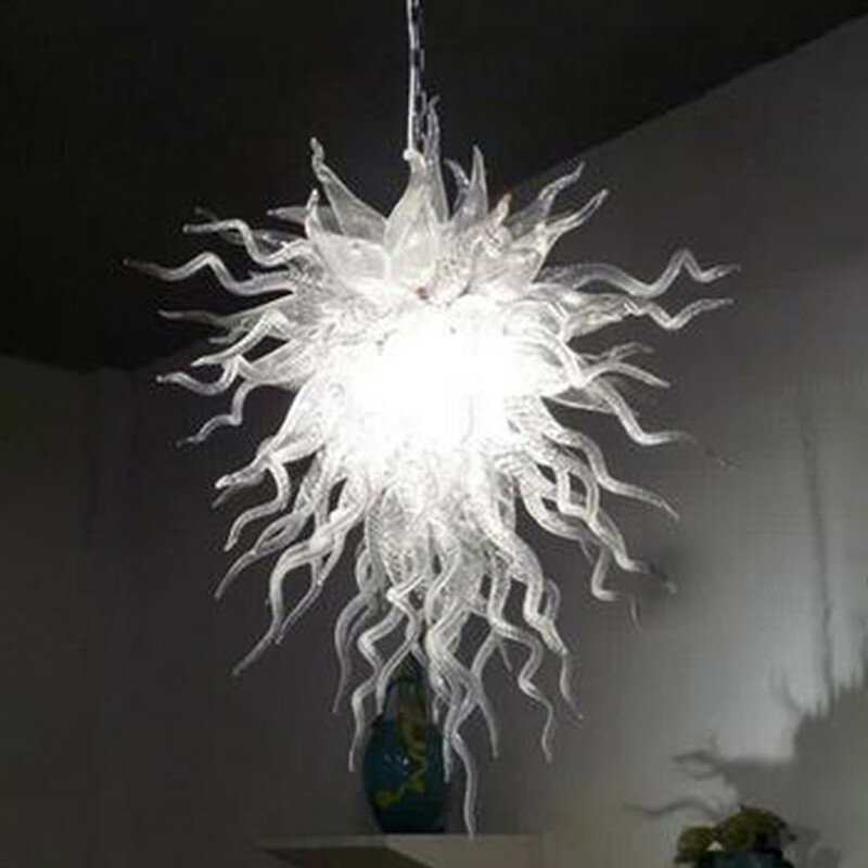 Hand Made Blown Glass Ceiling Lights White Color American Pride Chandelier Custom 50 by 60cm Led Pendant Lamps