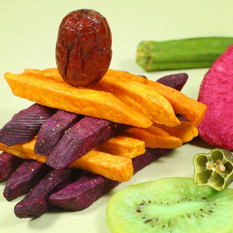 Комплексный ассортимент фруктов и овощей, хрустящие овощи, сушеные фрукты, сушеные фрукты, закуски, смешанный обезвоженный мгновенный Okra Ve