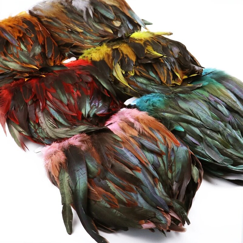 1 metro natural galo penas guarnição roupas acessório de costura de penas de galinha fita plumas decoração diy artesanato 13-18cm