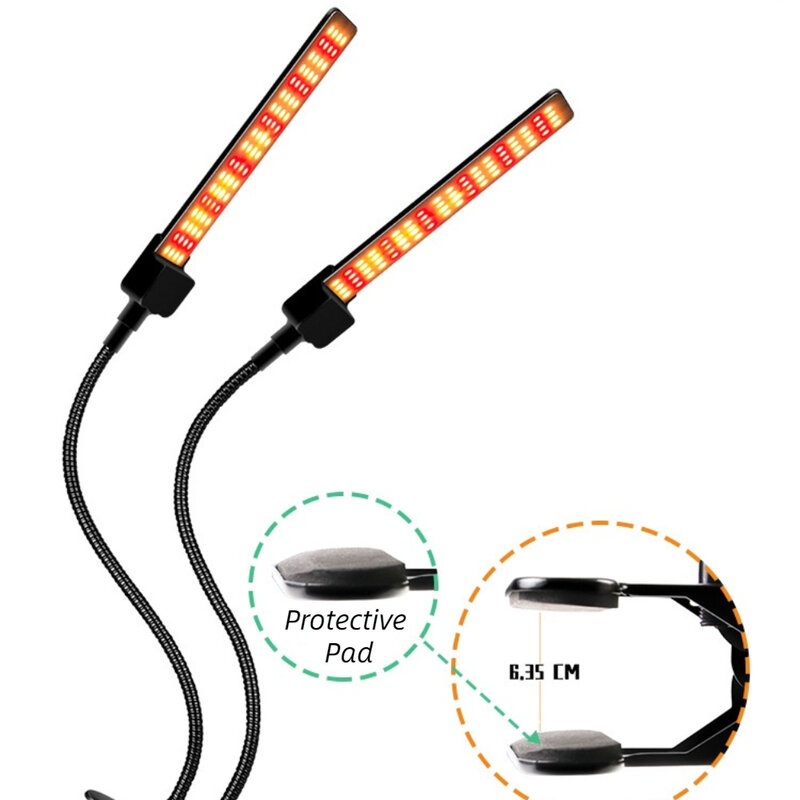 Lampu Klip Cahaya Penumbuh LED 30W DC12V untuk Tanaman Dalam Ruangan Tenda Bunga Spektrum Penuh Lampu Sorot Empat Penahan Lampu Kontrol Cerdas